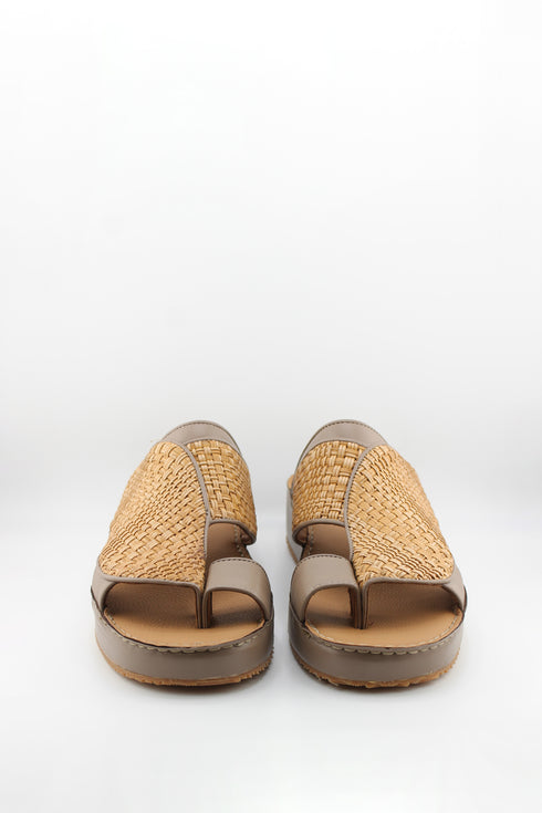 DFC Relax Men Woven Leather Slip-On Sandals